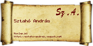 Sztahó András névjegykártya