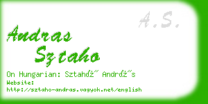 andras sztaho business card